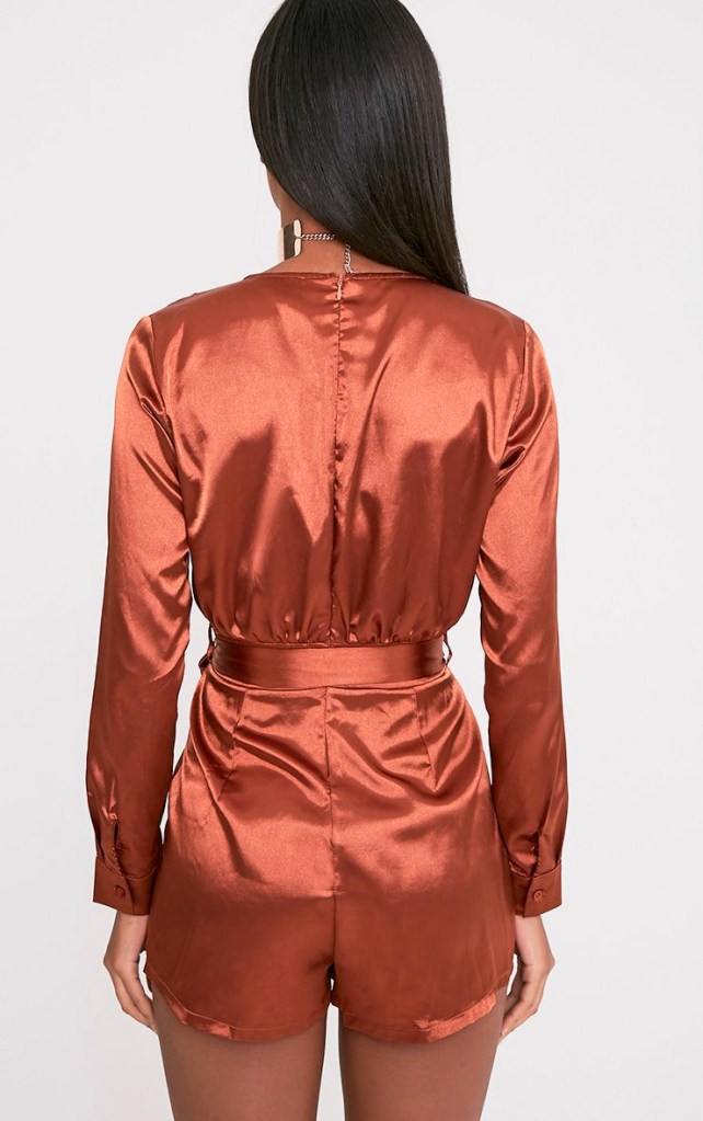 Playsuit / Satin / Tobacco / gesehen auf prettylittlething.com